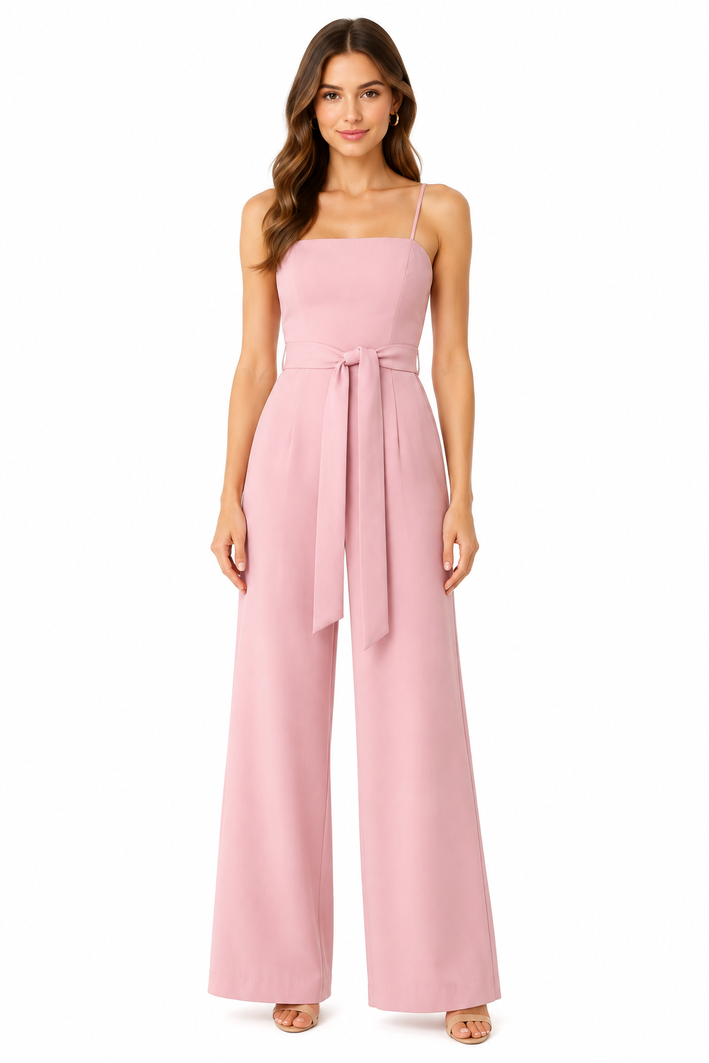 Dusky pink strapless jumpsuit, size 12