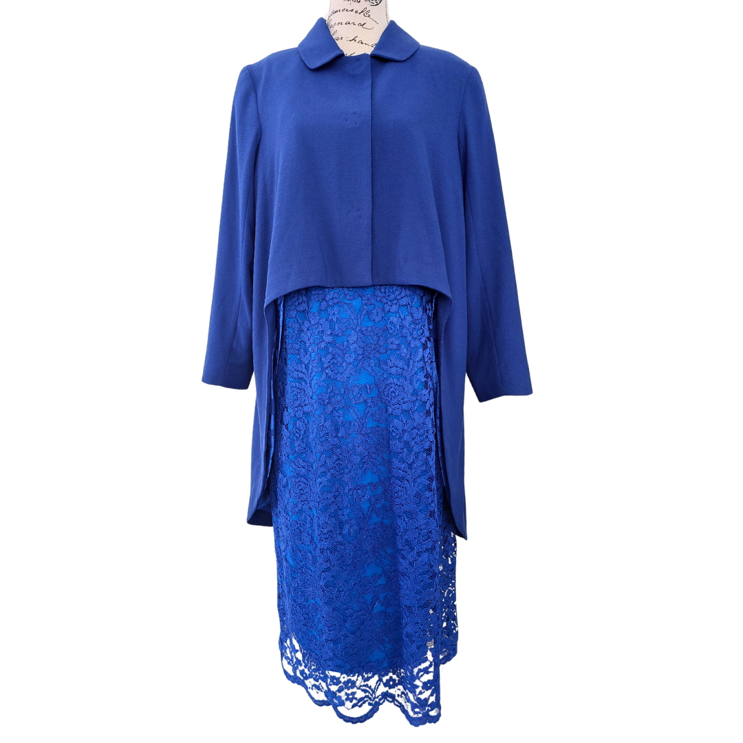 Cobalt blue lace dress, size 16