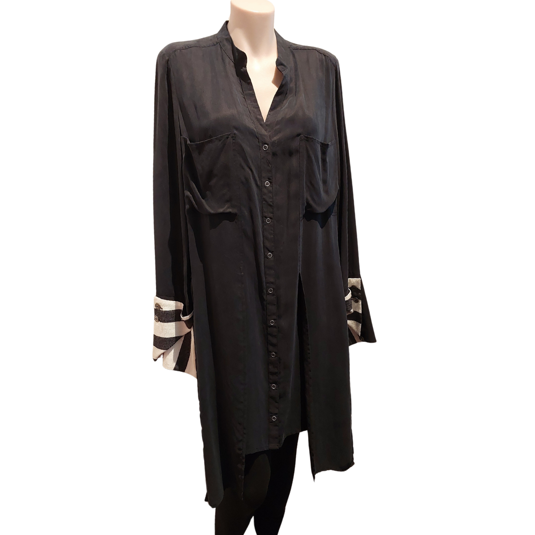 Once Was black shirt/dress, size 10-12 retail $439