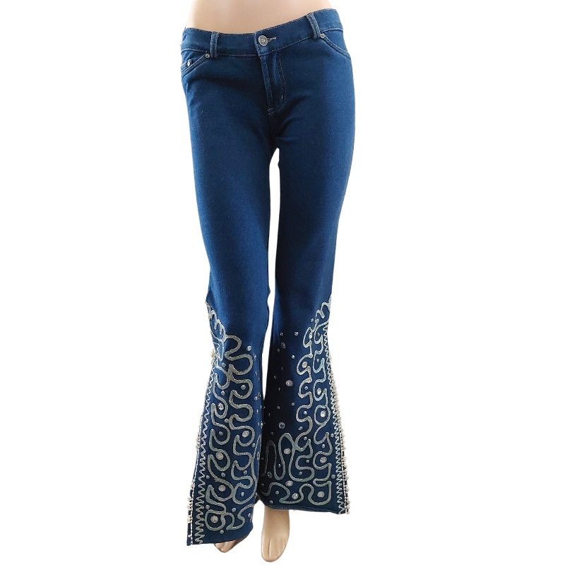 ABBA inspired jeans & top, size 10-HIRE