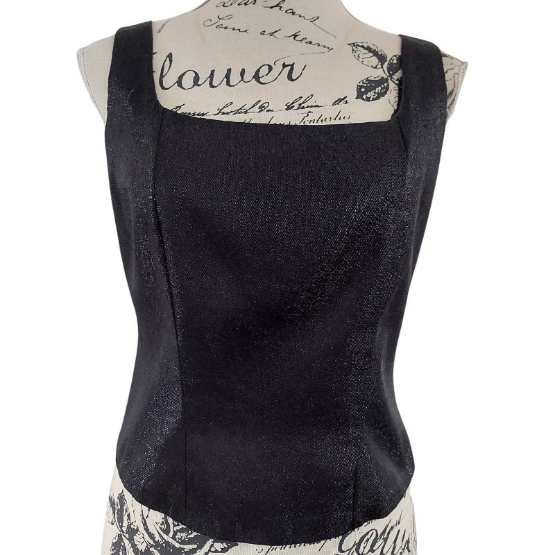 STAX Vintage black sparkly top size 8/10