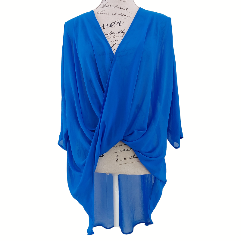 Repertoire blue chiffon layering top, size 10/12