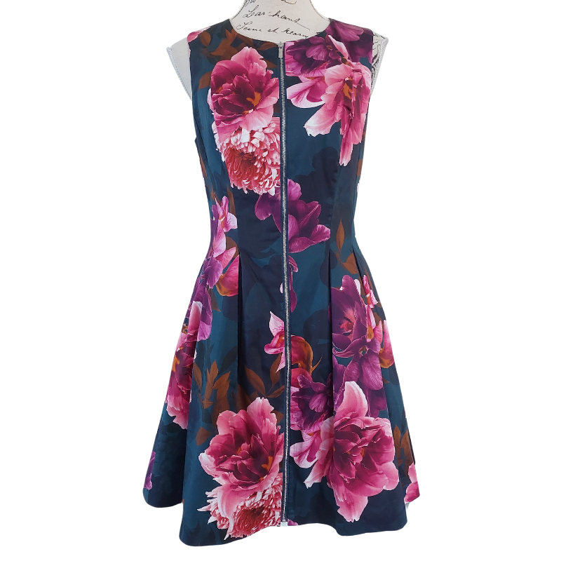 Portman's teal pink floral dress, size 10