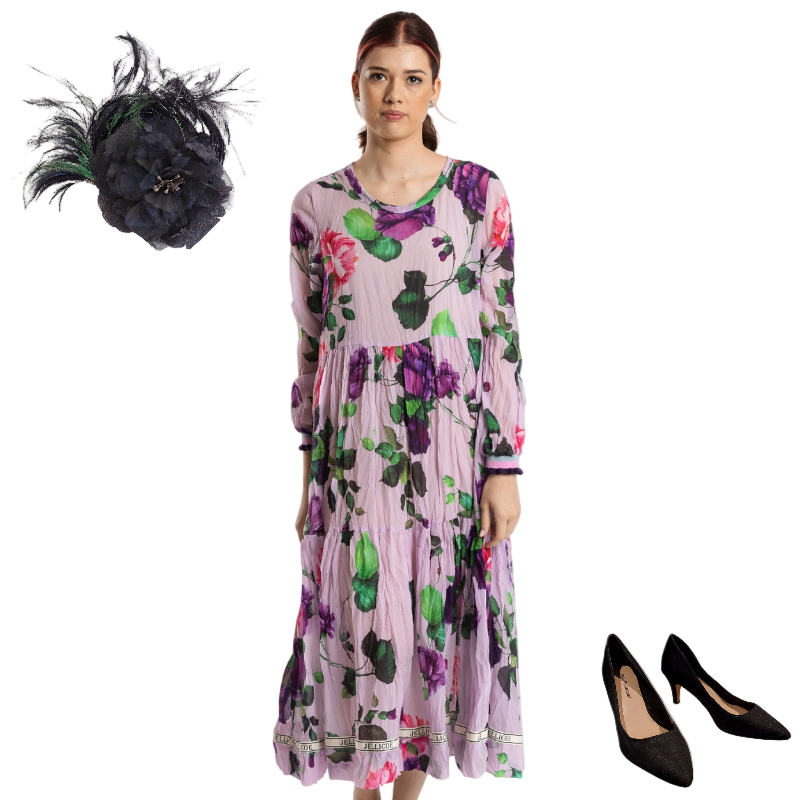 Jellicoe lilac floral party dress S, size 10