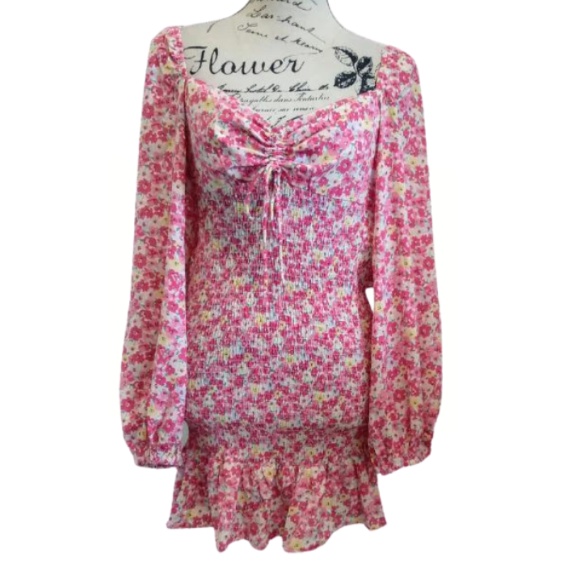 NEW Ruby pink peach floral mini dress, size 10