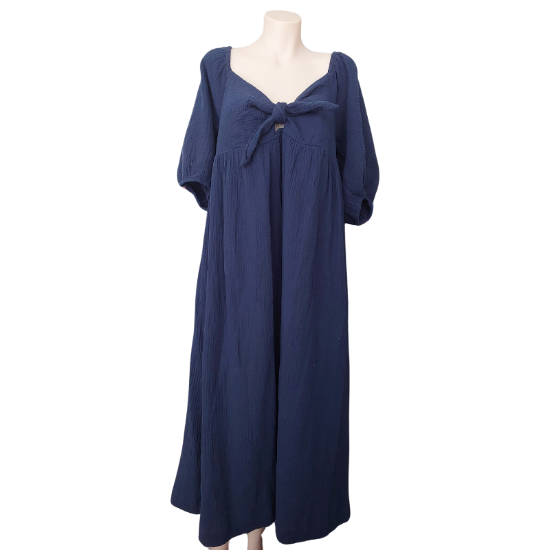 Shine On navy cheese cloth dress, size 12/14