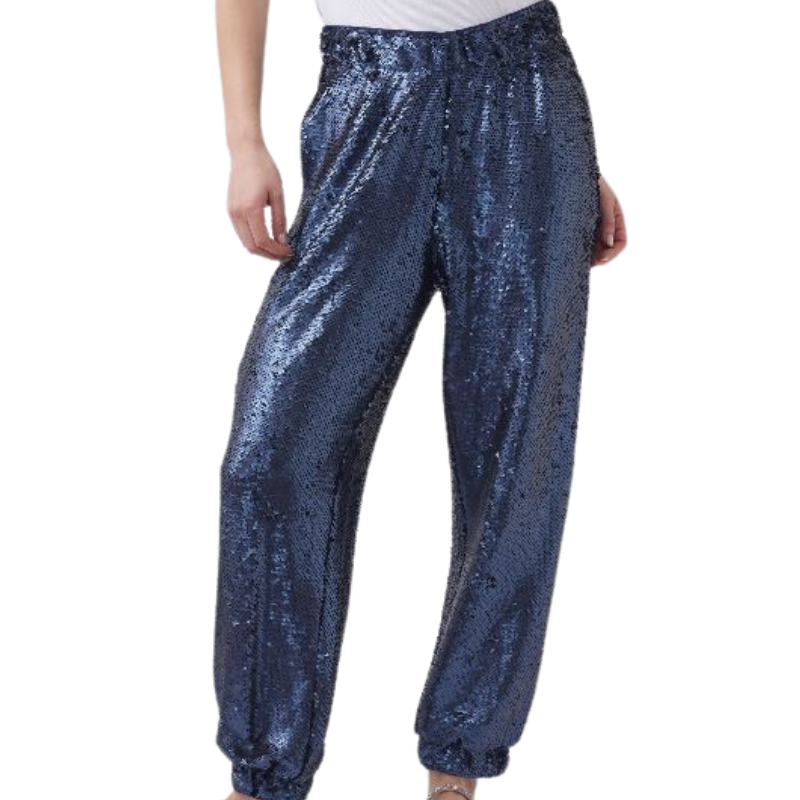Decjuba navy sequin pants, size 10