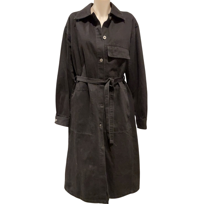 NEW Black Stone cotton/denim coat, size 14, retail $299