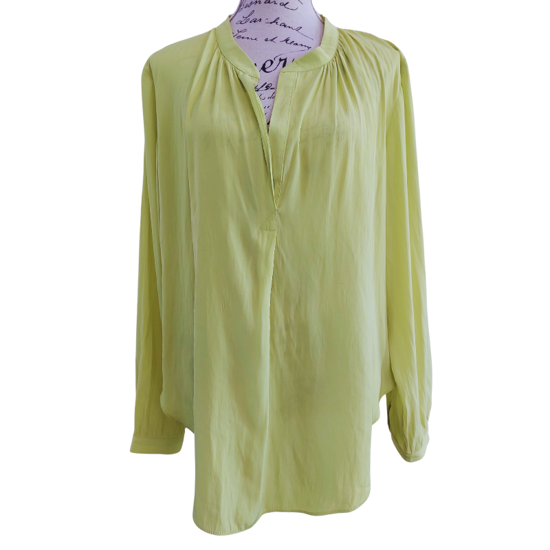 Marilyn Seyb chartreuse blouse size 14