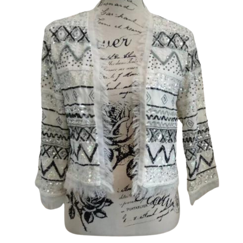 Ruby Yaya white sequin jacket, size S/10