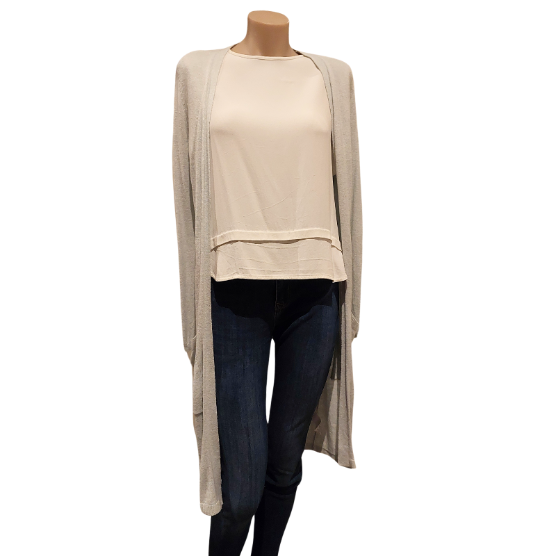 Light green merino long cardigan, size 6