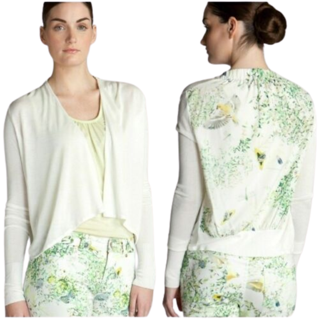 Ted Baker ivory floral cardigan, size 2, 8/10