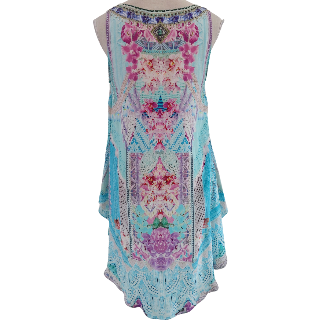 Camilla pastel silk top, size XS 8-10