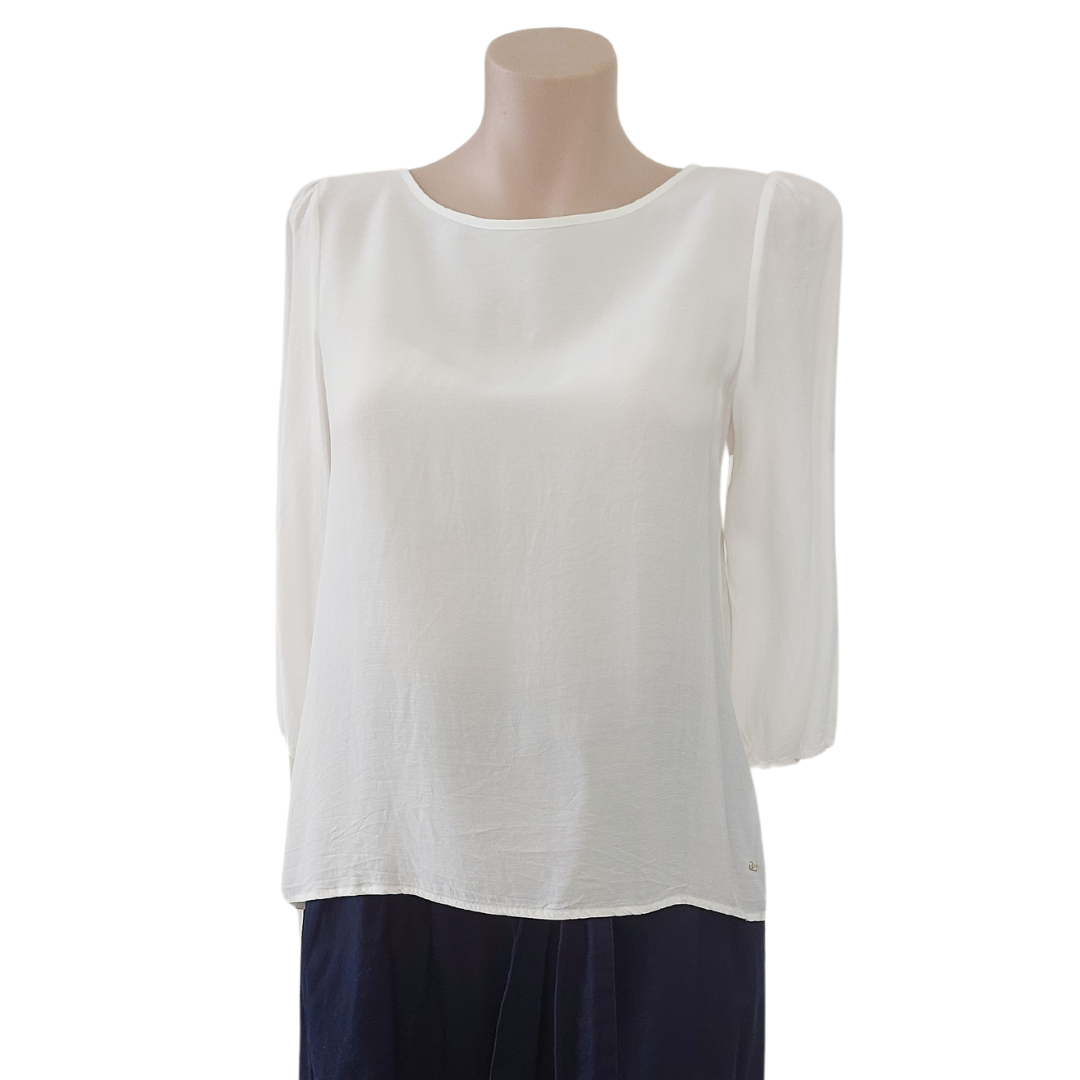 ASOS navy cotton/ linen skirt, size 10