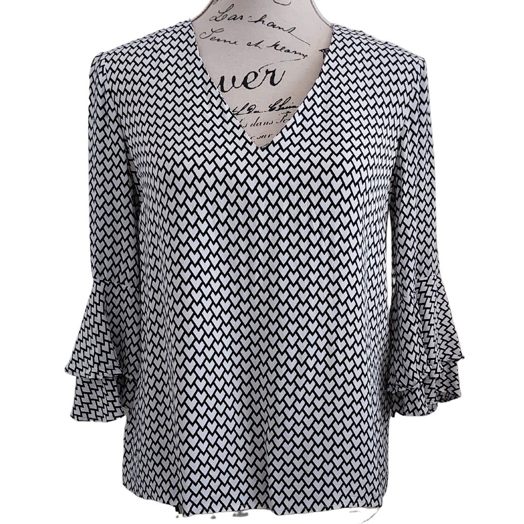 Zara black & white top, size XS/8