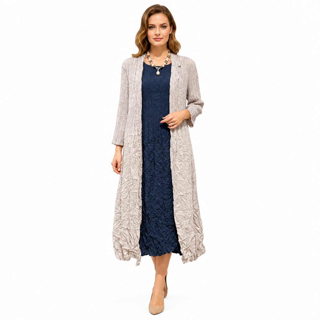 Alquema navy/teal 3/4 Sleeve Smash Pocket Dress, size 0, fits 10-12-HIRE