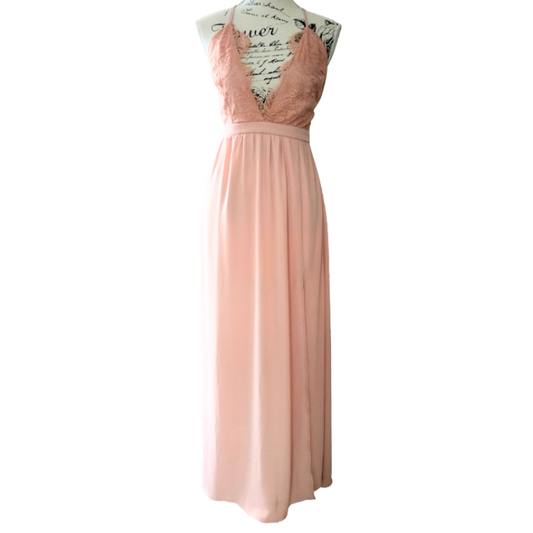 Tobi peach lace front dress, size 8/10