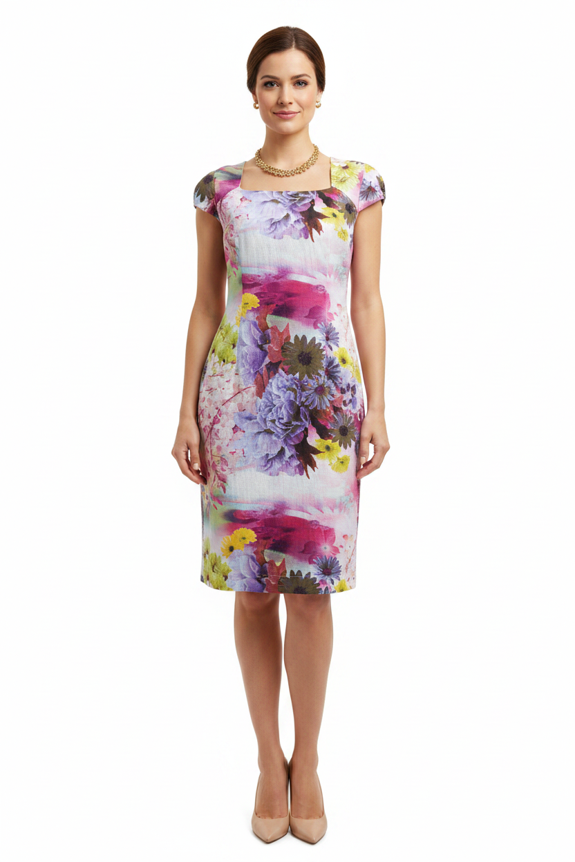 Artisan floral cotton dress, size 14