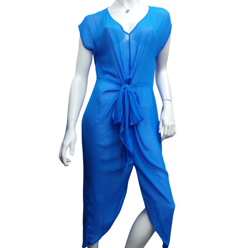 Repertoire blue chiffon dress, size 12