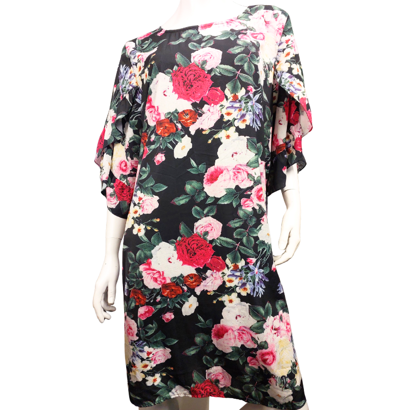 Annah S black floral dress-XL/18