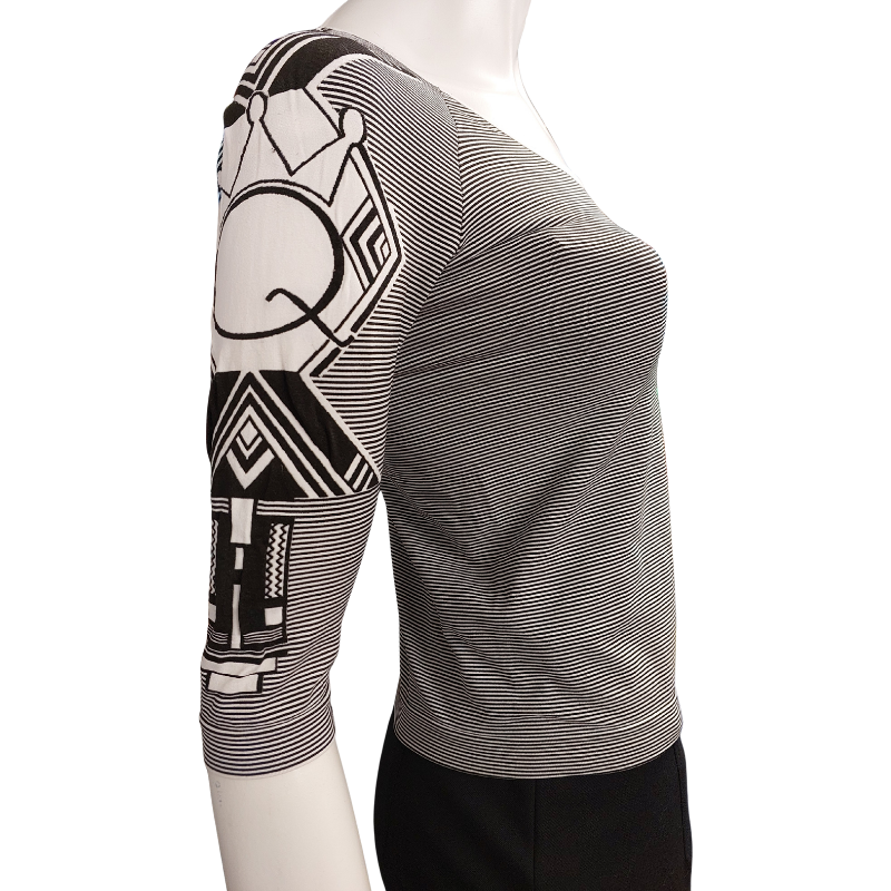 Save The Queen Italian black & white top size 10