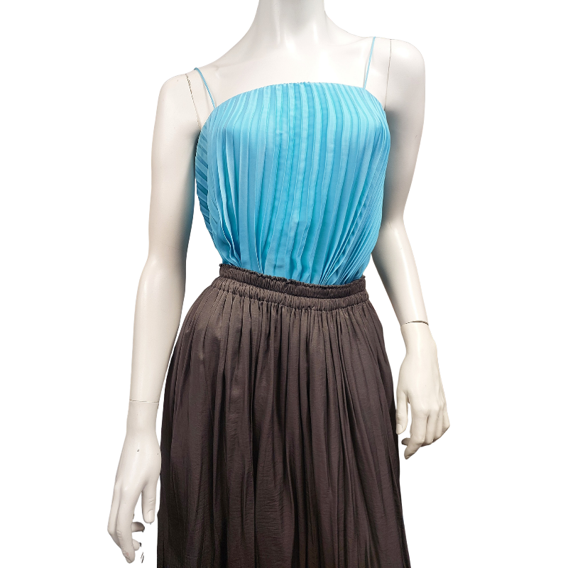 Country Road aqua pleated top, size 10