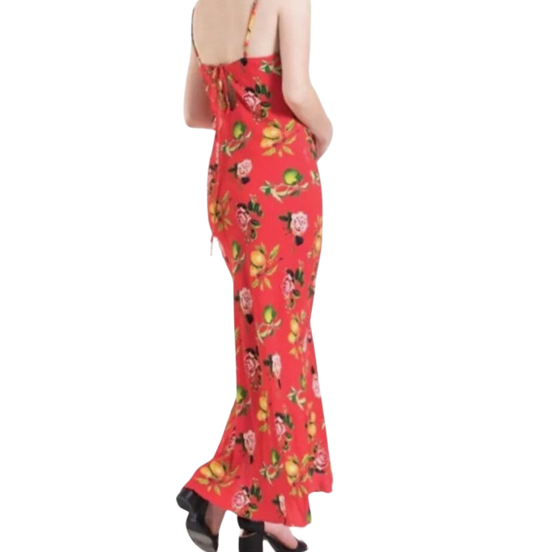 COOP By Trelise Cooper Red floral Fruity Frill dress, size S/10