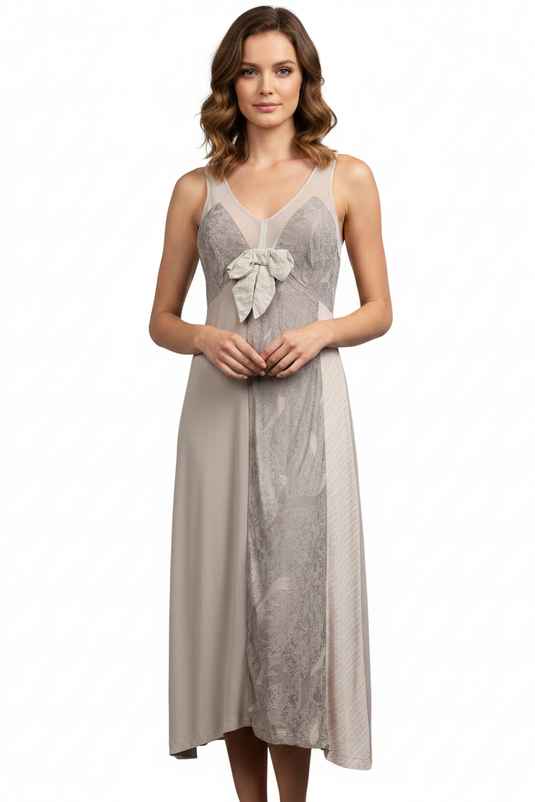 Annah S grey neutral tones dress-M-10/12