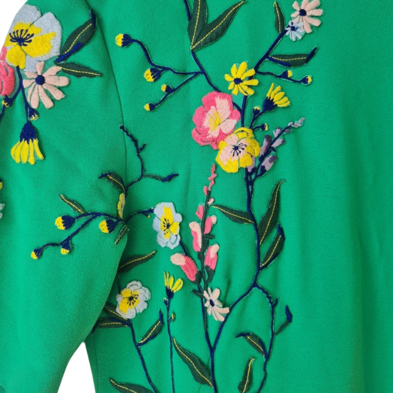 Trelise Cooper green floral dress, size 8-10