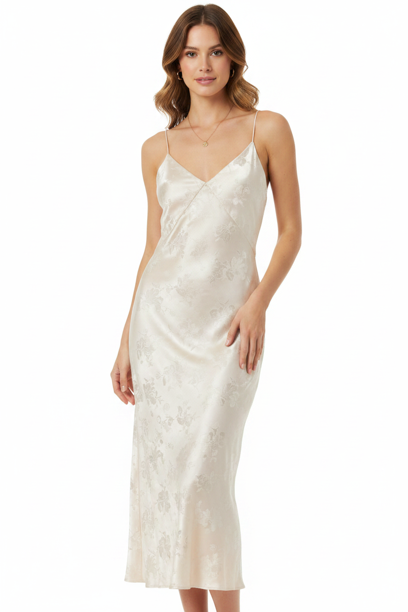 Dissh champagne silky slip dress, size L/12