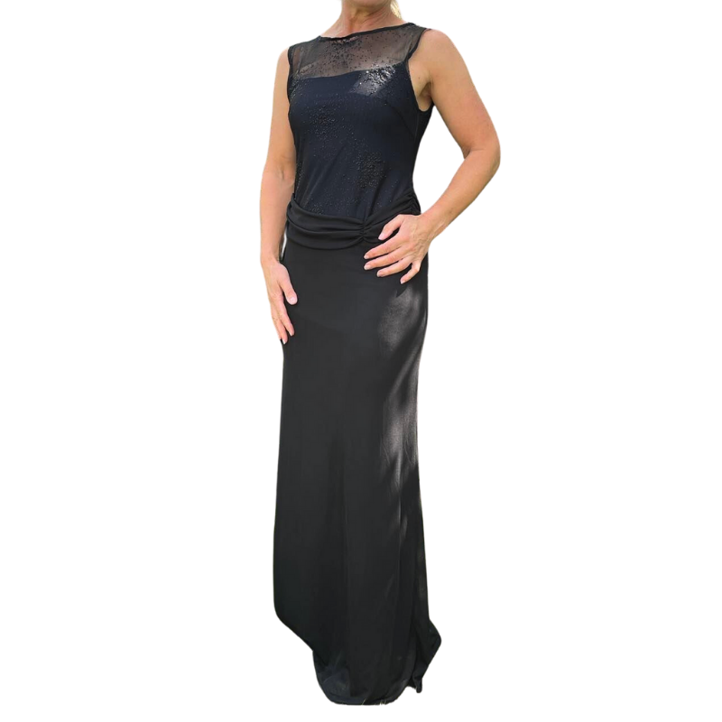'Tracy' black, navy bodice formal/ball dress, size 12