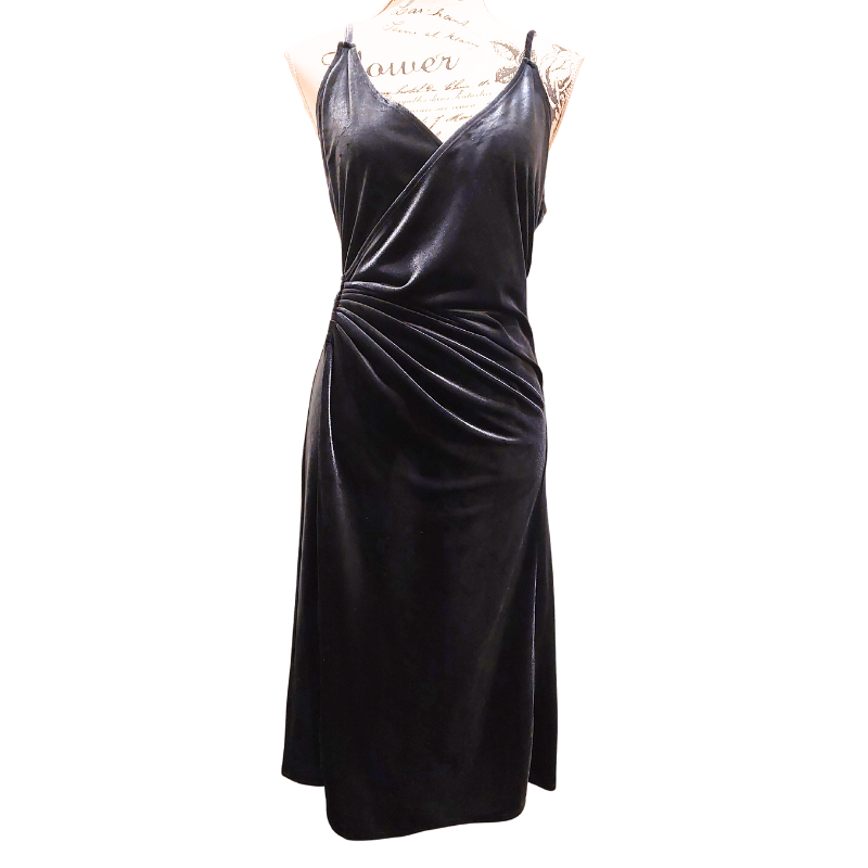 Lioness slate blue grey velvet wrap dress-M 10-12