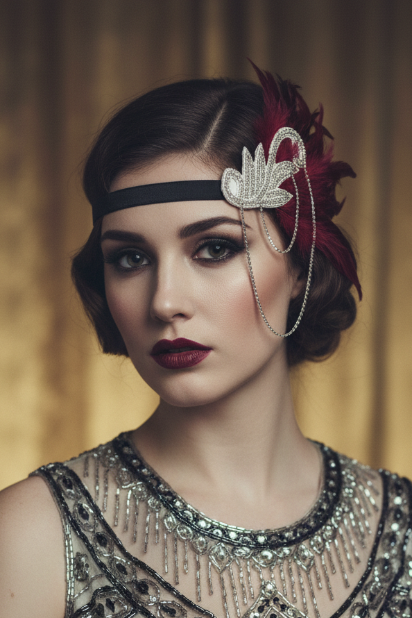 Black Flapper /Gatsby/headband, HIRE or BUY
