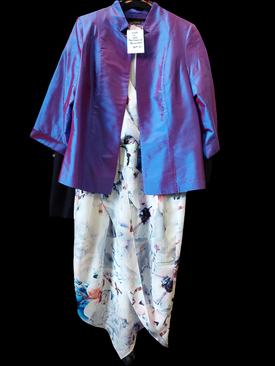 New Corina's purple silk jacket, size 12 retail $550