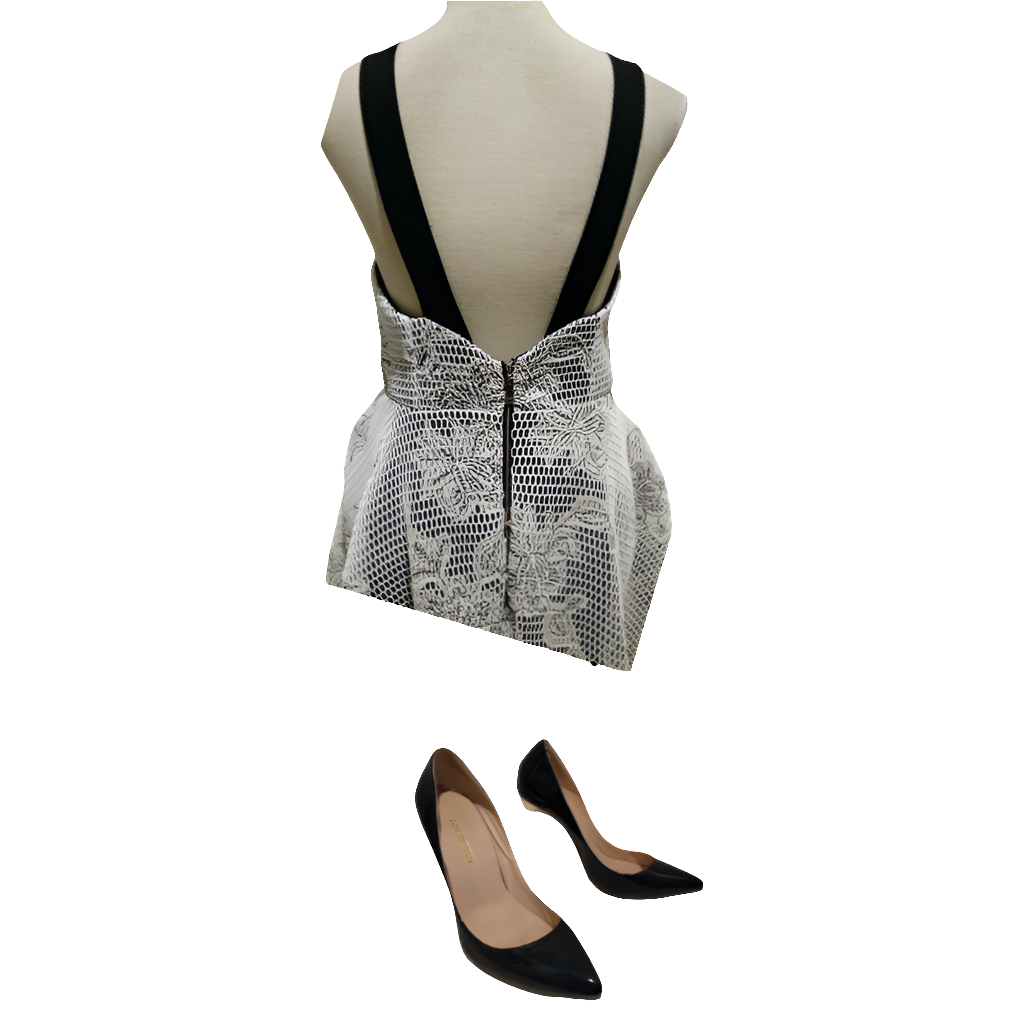 Premonition black & white A line dress, 10-12