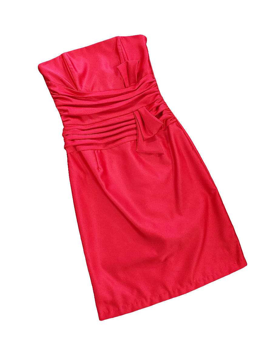 Scott Mclintock red satin silk formal party dress, size 8