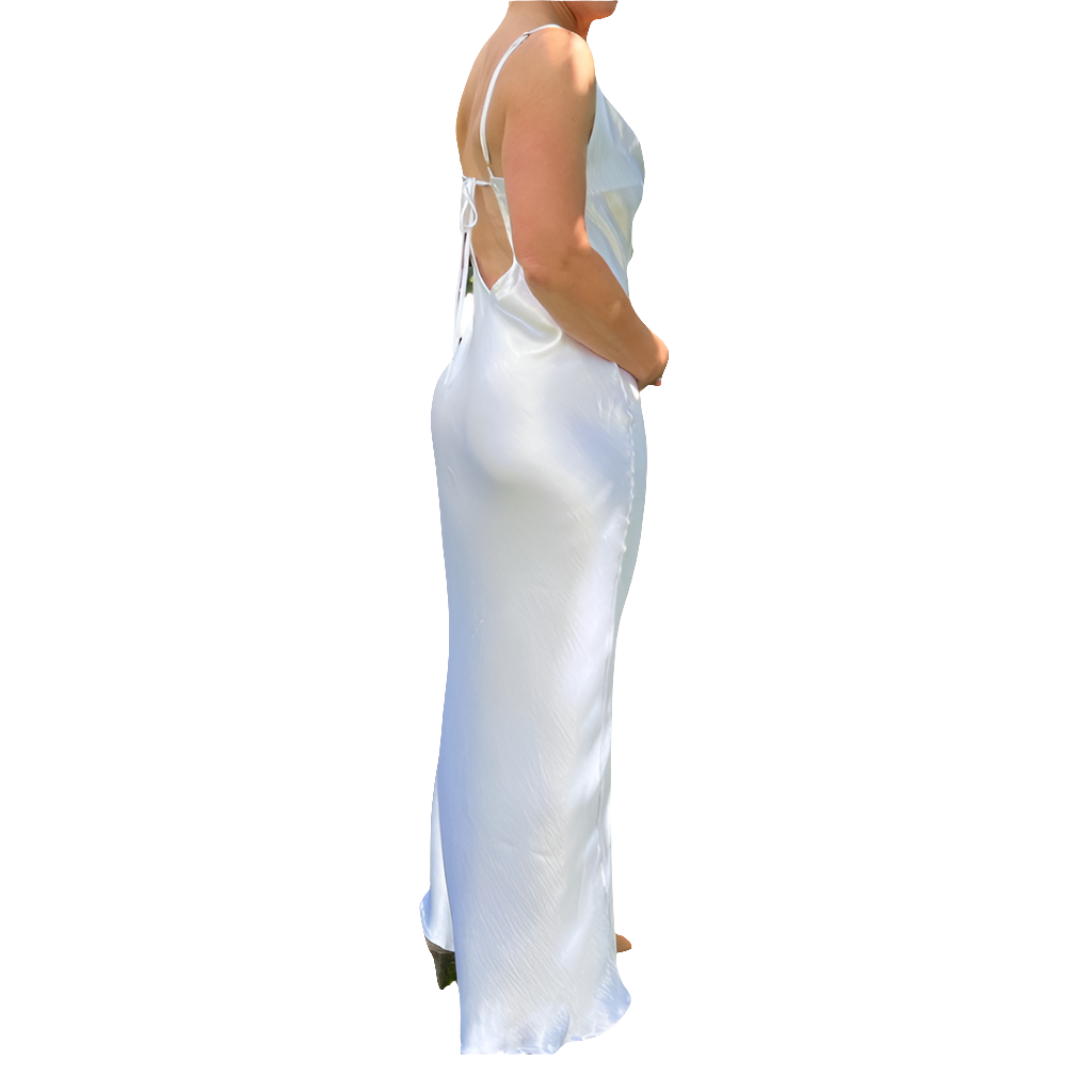 White silky slip dress, size 12
