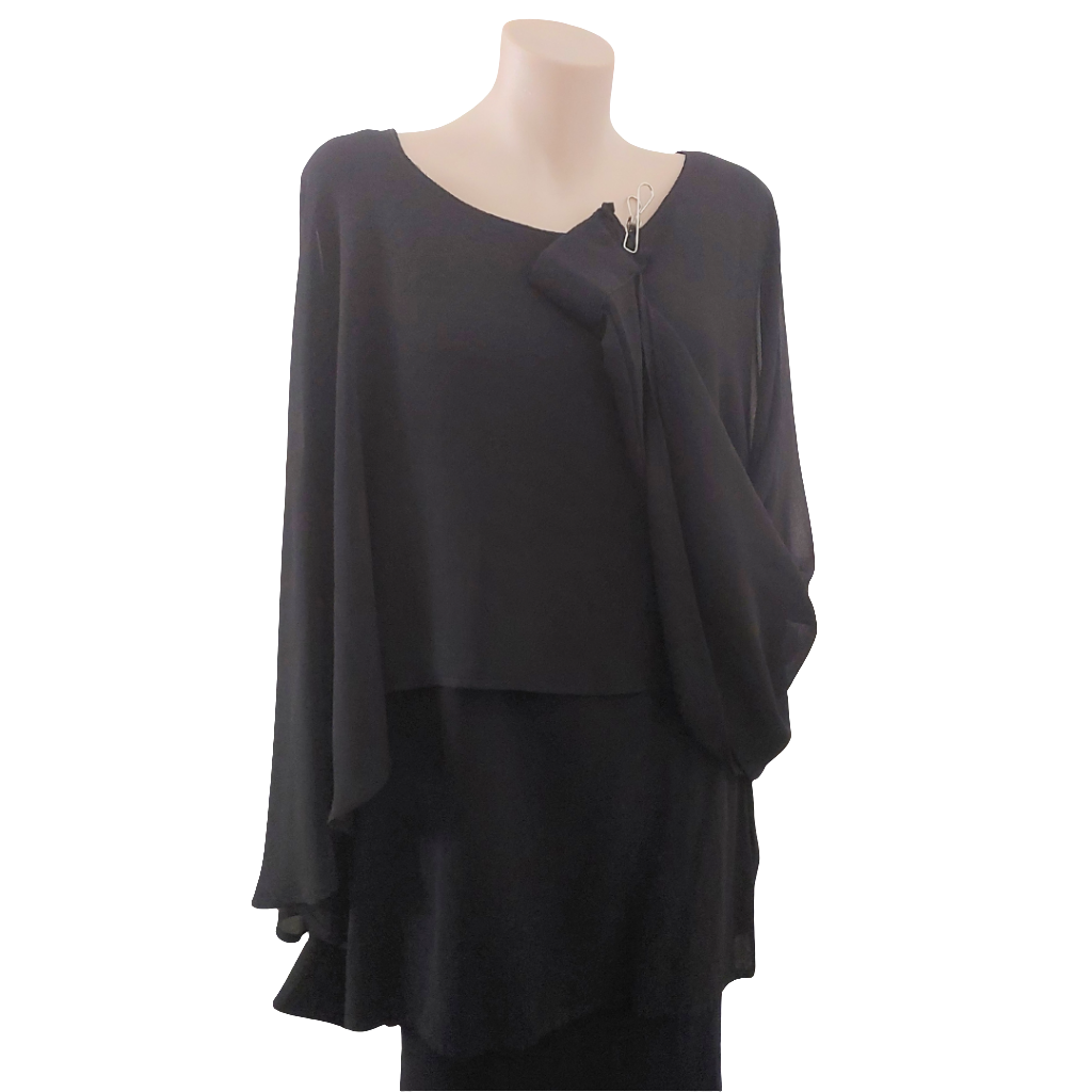 Soyaconcept black layered top, size XL/18