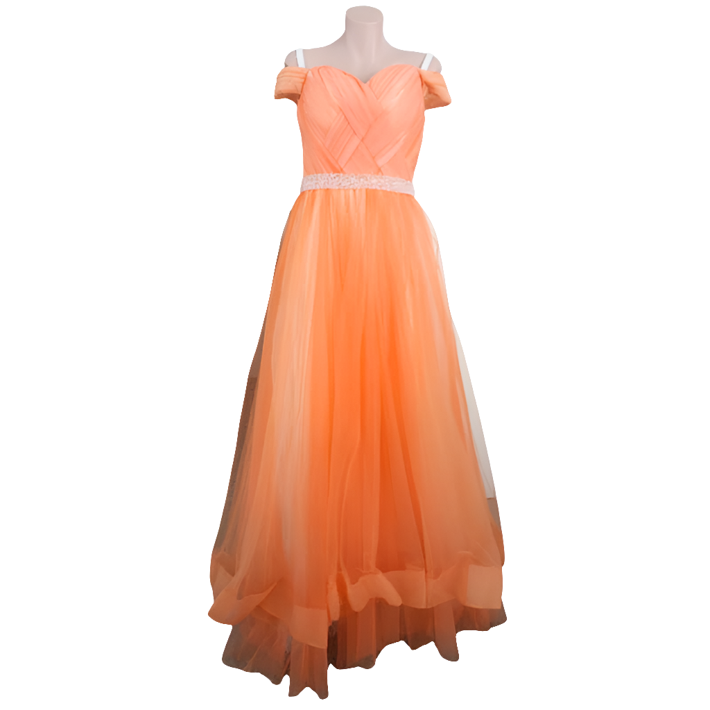 Orange ball/formal dress, size 10