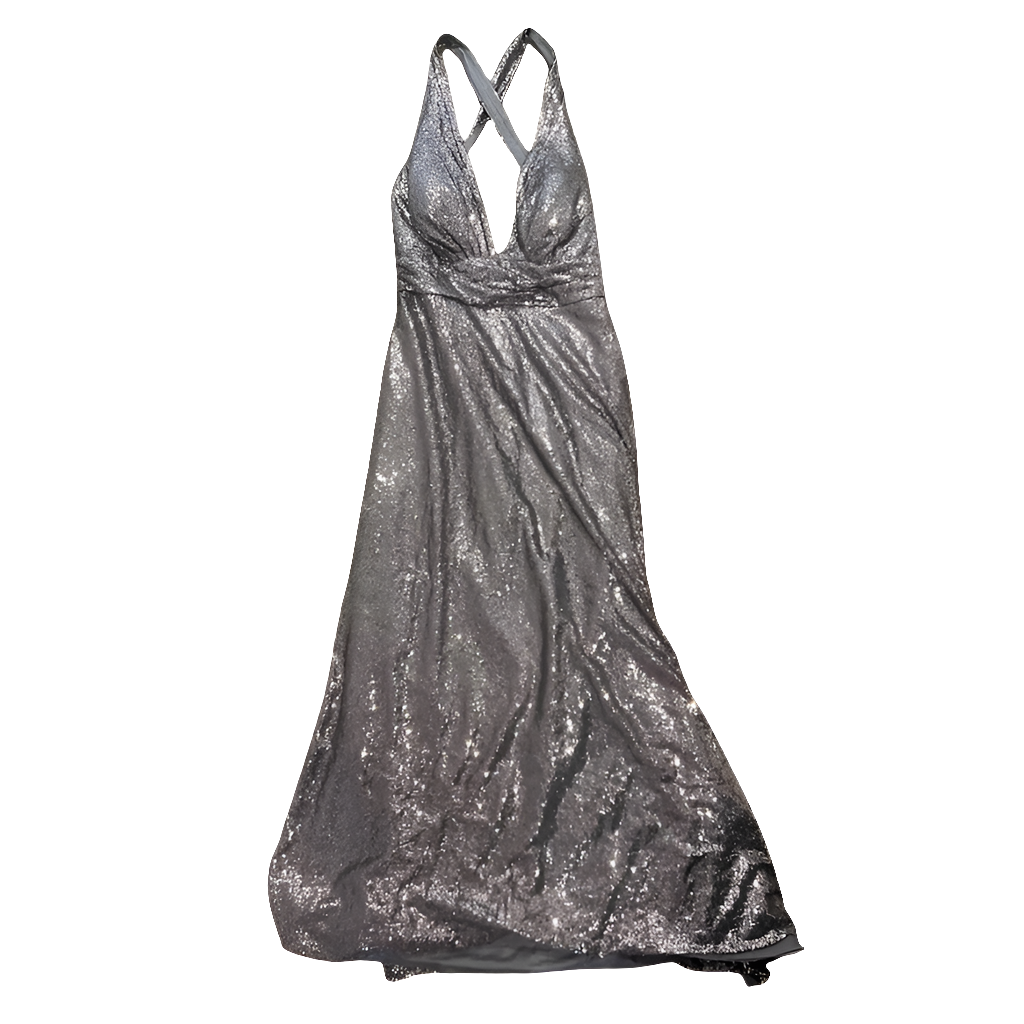 Silver sequin formal dress, size 16