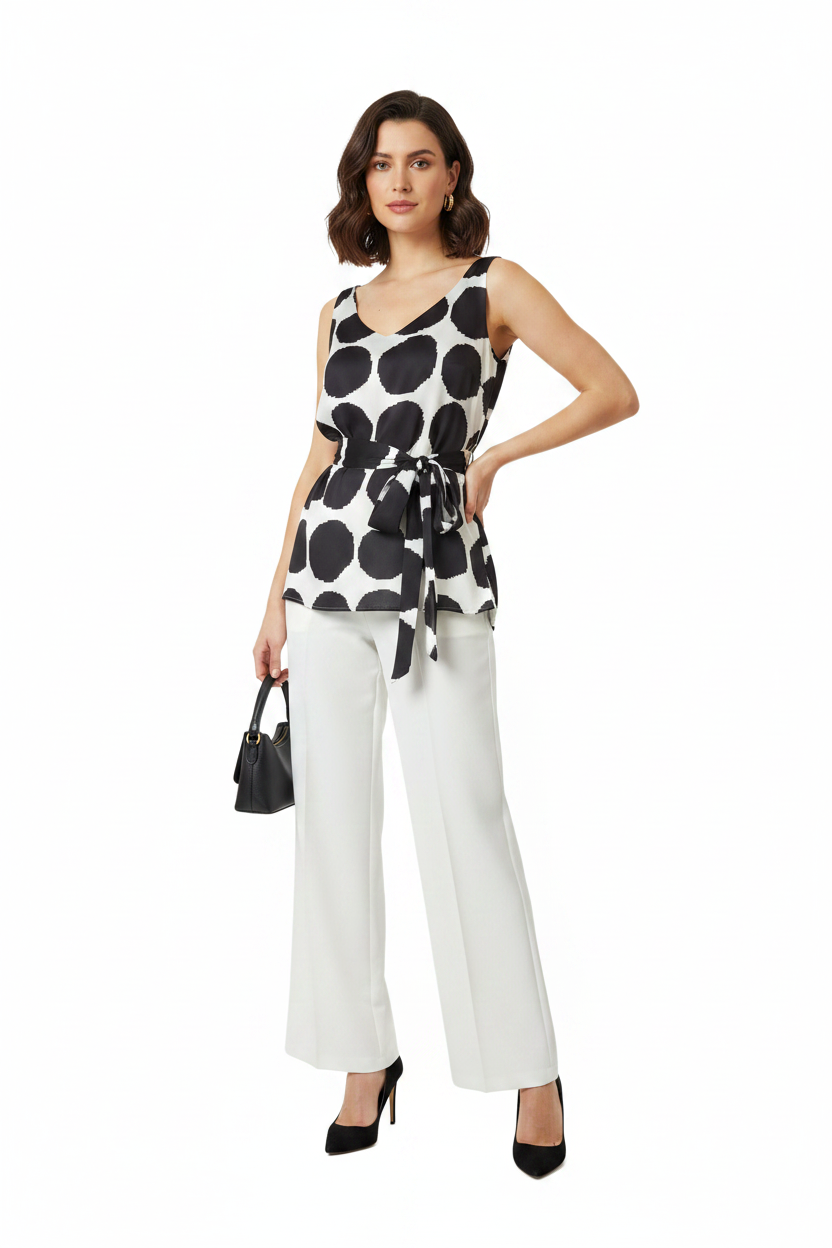 Curate black & white top, size S 10-12