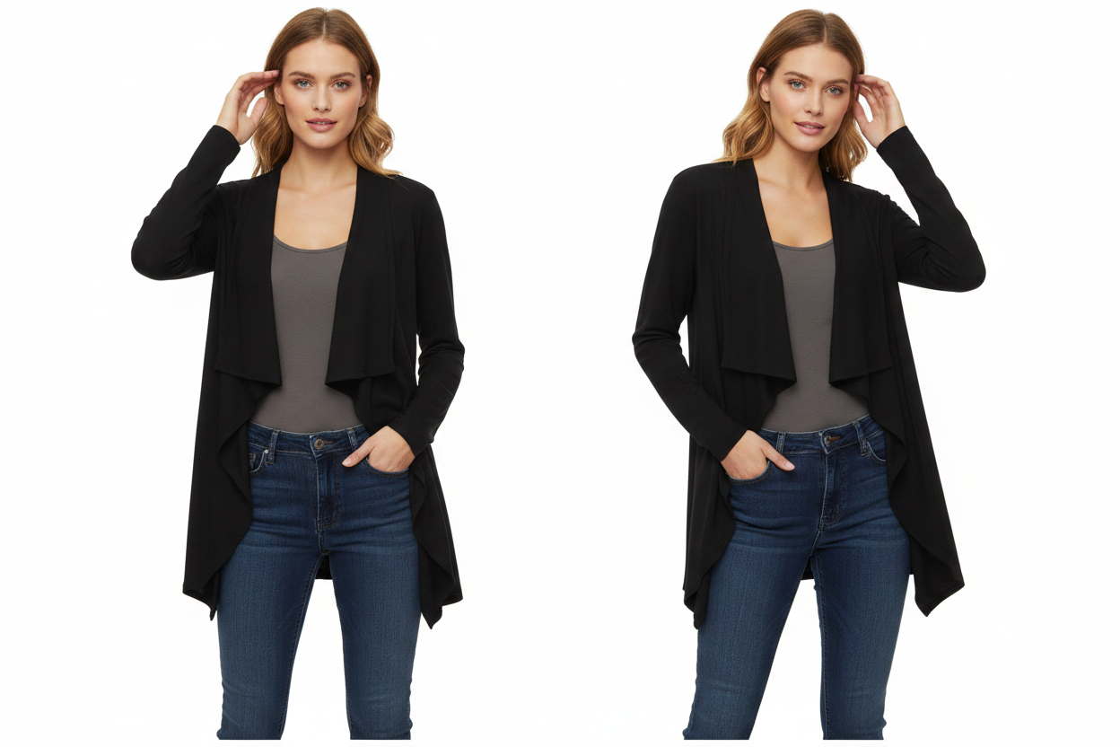 MESOP black merino cardigan, size S 12