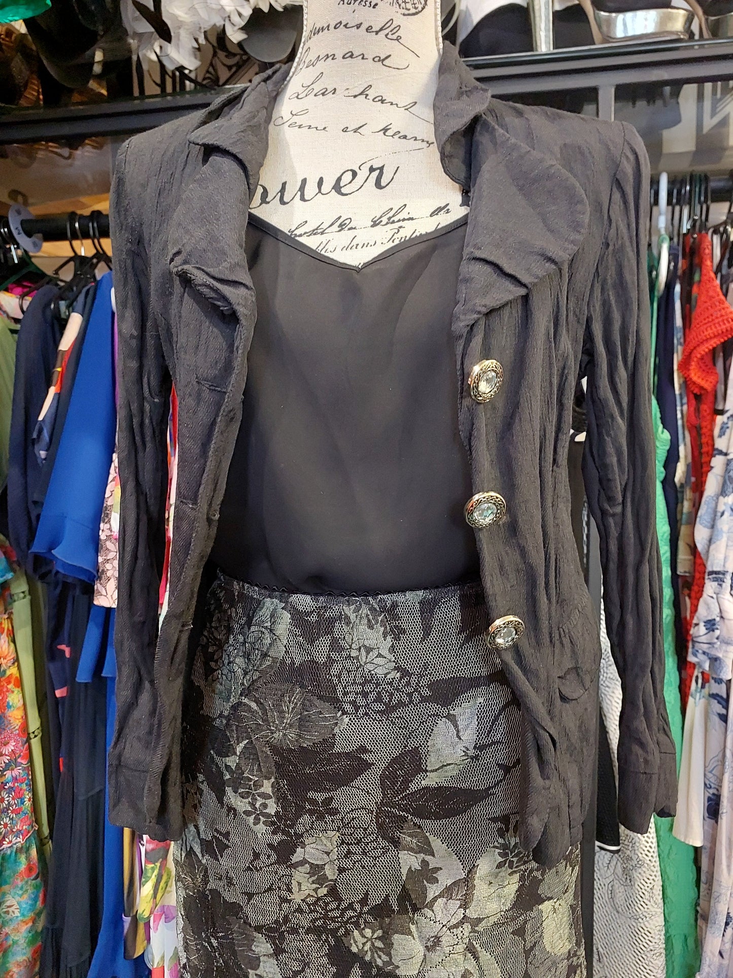 Annah S green mesh skirt, size 10