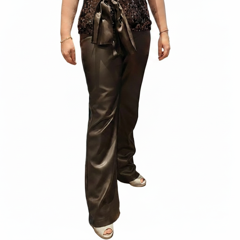 Glassons black wide leg pu leather pants, size 10