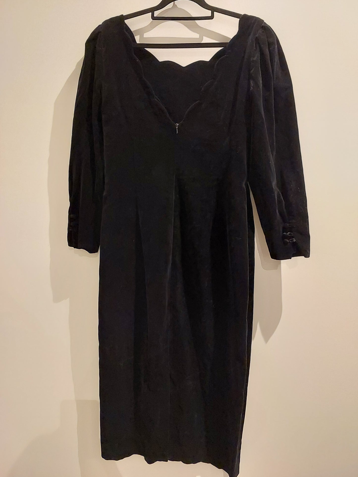 Black velvet v back formal/ball dress, size 12