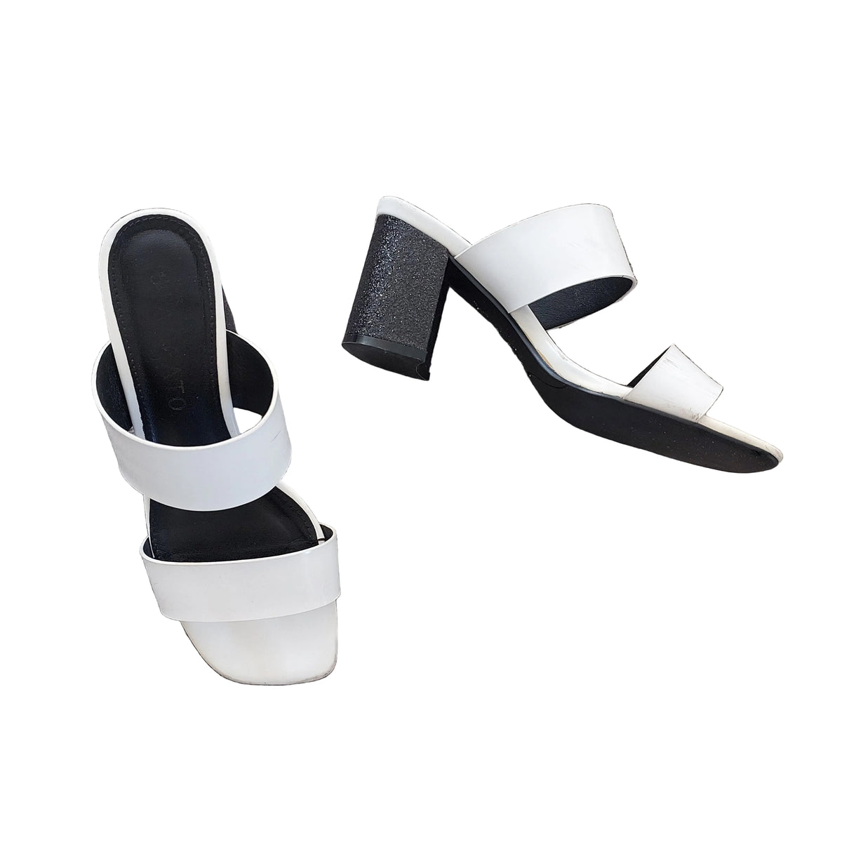 White Summer block heels, size 37/6-Hire