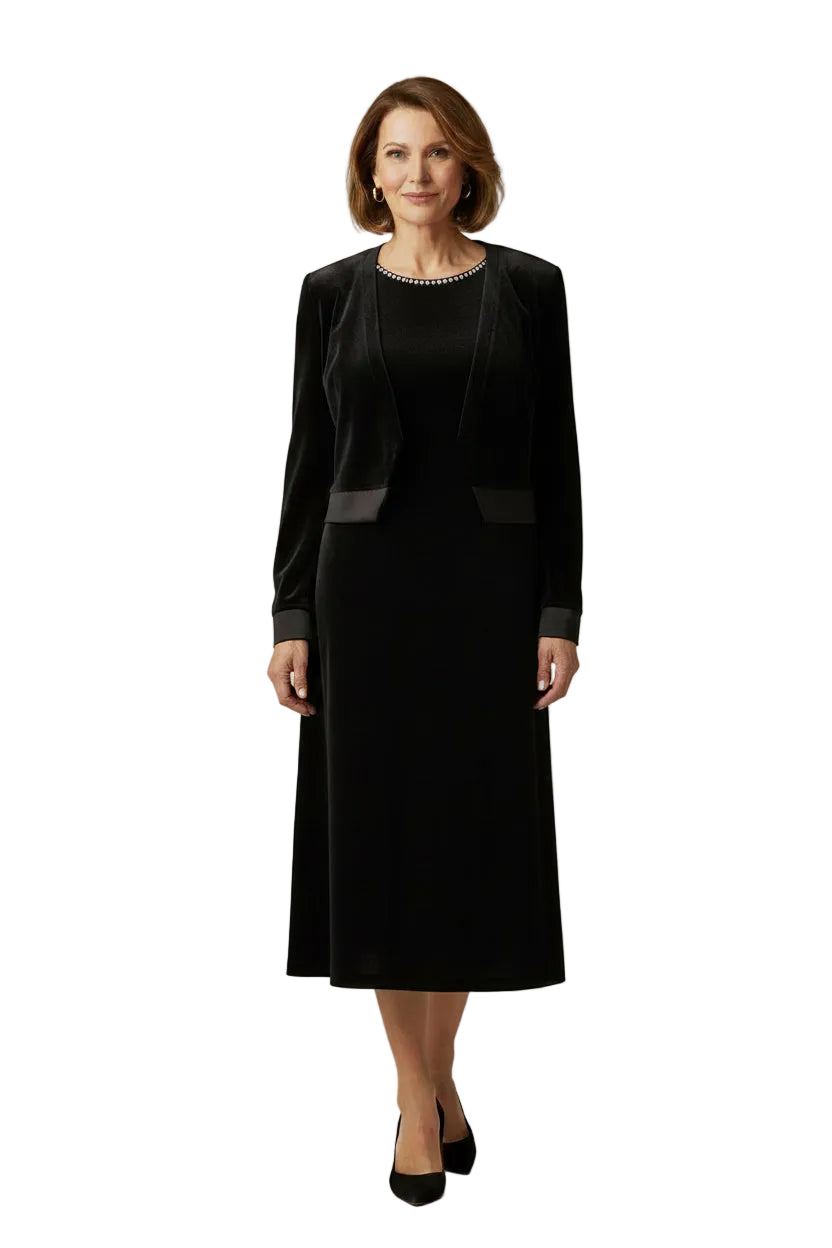Zoe black velvet jacket, size 14