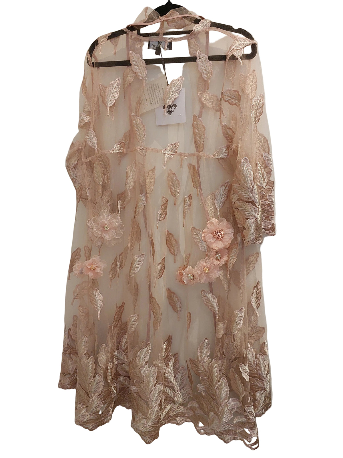 JELLICOE pink embroidered coat, XS-fits 8/10