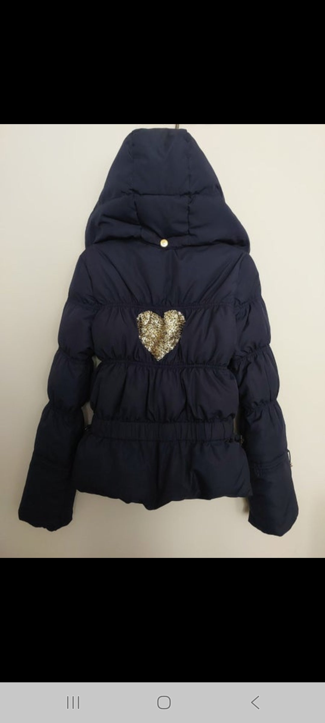 Twisted Heart blue puffer jacket, size 8