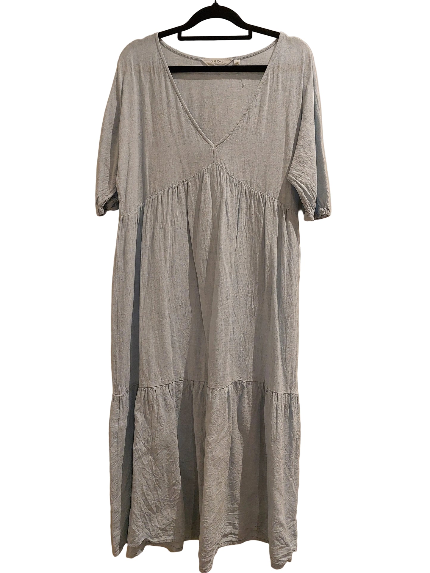 Blue linen/ viscose dress, size 12